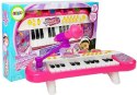 KEYBOARD PIANINKO 24 KLAWISZE USB MIKROFON RÓŻOWY