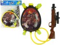 PISTOLET NA WODĘ BRĄZOWY MAGAZYNEK W PLECAKU SZELKI DINOZAURY CZERWONY