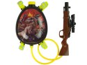 PISTOLET NA WODĘ BRĄZOWY MAGAZYNEK W PLECAKU SZELKI DINOZAURY CZERWONY