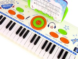 ELEKTRYCZNE PIANINO KEYBOARD DLA DZIECI NIEBIESKI NUTY USB MP3