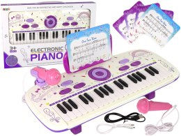ELEKTRYCZNE PIANINO KEYBOARD DLA DZIECI RÓŻOWY NUTY USB MP3
