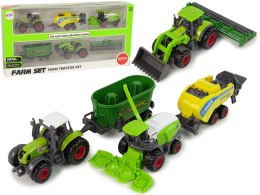 ZESTAW 6 POJAZDÓW ROLNICZYCH TRAKTOR KOMBAJN METALOWE ELEMENTY
