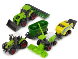 ZESTAW 6 POJAZDÓW ROLNICZYCH TRAKTOR KOMBAJN METALOWE ELEMENTY
