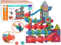 MAGNETYCZNE KLOCKI BLOCZKI 145 ELEMENTÓW 3D ZJEŻDŻALNIA DLA PIŁEK