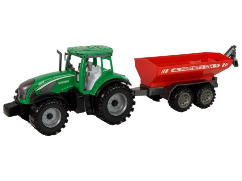 ZIELONY TRAKTOR Z CZERWONĄ PRZYCZEPKĄ NAPĘD FRYKCYJNY ZIELONY TRAKTOR Z CZERWONĄ PRZYCZEPKĄ NAPĘD FRYKCYJNY