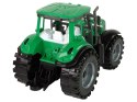 ZIELONY TRAKTOR Z CZERWONĄ PRZYCZEPKĄ NAPĘD FRYKCYJNY