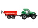 ZIELONY TRAKTOR Z CZERWONĄ PRZYCZEPKĄ NAPĘD FRYKCYJNY