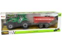 ZIELONY TRAKTOR Z CZERWONĄ PRZYCZEPKĄ NAPĘD FRYKCYJNY