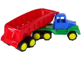 DUŻY SAMOCHÓD Z NACZEPĄ 45CM CZERWONY