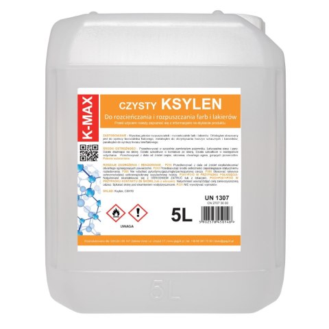 KSYLEN ROZPUSZCZALNIK ROZCIEŃCZALNIK ORGANICZNY DO FARB I LAKIERÓW K-MAX 5L KSYLEN ROZPUSZCZALNIK ROZCIEŃCZALNIK ORGANICZNY DO FARB I LAKIERÓW K-MAX 5L