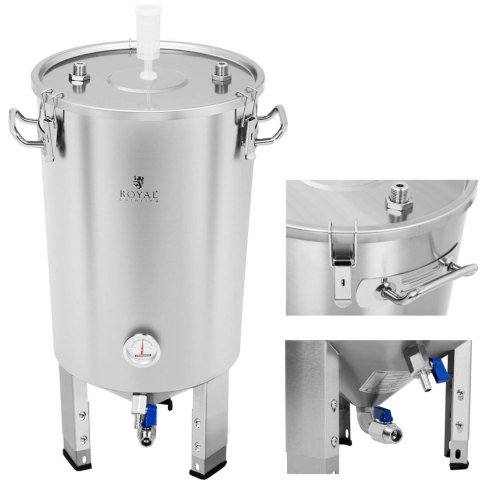 POJEMNIK KOCIOŁ FERMENTACYJNY FERMENTATOR DO PIWA Z CHŁODNICĄ 30L POJEMNIK KOCIOŁ FERMENTACYJNY FERMENTATOR DO PIWA Z CHŁODNICĄ 30L