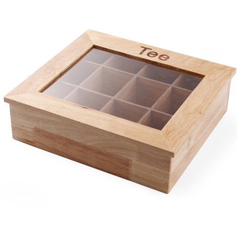 EKSPOZYTOR PUDEŁKO NA HERBATĘ DREWNIANE 30X28CM - HENDI 456514 EKSPOZYTOR PUDEŁKO NA HERBATĘ DREWNIANE 30X28CM - HENDI 456514