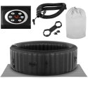JACUZZI OGRODOWE DMUCHANE Z MASAŻEM 6 OSOBOWE 42C 1000 L CZARNE