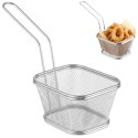 KOSZYK DO PODAWANIA SMAŻONYCH PRZEKĄSEK MINIATUROWY Z UCHWYTEM 130X115X80 MM - HENDI 425688