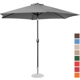 PARASOL OGRODOWY OKRĄGŁY DUŻY UCHYLNY Z KORBKĄ ŚR. 300 CM CIEMNOSZARY