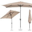 PARASOL OGRODOWY PROSTOKĄTNY UCHYLNY Z KORBKĄ 200 X 300 CM KREMOWY