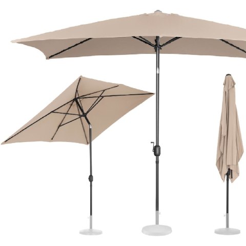 PARASOL OGRODOWY PROSTOKĄTNY UCHYLNY Z KORBKĄ 200 X 300 CM KREMOWY PARASOL OGRODOWY PROSTOKĄTNY UCHYLNY Z KORBKĄ 200 X 300 CM KREMOWY