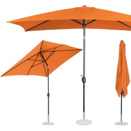 PARASOL OGRODOWY PROSTOKĄTNY UCHYLNY Z KORBKĄ 200 X 300 CM POMARAŃCZOWY