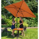 PARASOL OGRODOWY PROSTOKĄTNY UCHYLNY Z KORBKĄ 200 X 300 CM POMARAŃCZOWY