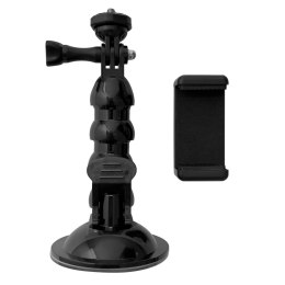 UCHWYT Z PRZYSSAWKĄ DO KAMERY SPORTOWEJ GOPRO DJI INSTA360 SJCAM EKEN + ADAPTER DO SMARTFONA