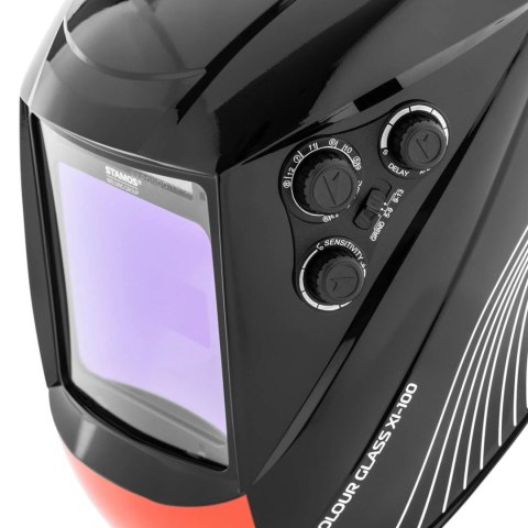 MASKA PRZYŁBICA SPAWALNICZA AUTOMATYCZNA Z KOLOROWYM POLEM COLOUR GLASS XI-100 MASKA PRZYŁBICA SPAWALNICZA AUTOMATYCZNA Z KOLOROWYM POLEM COLOUR GLASS XI-100