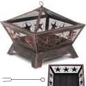 PALENISKO OGRODOWE METALOWE Z POGRZEBACZEM 61 X 61 X 53 CM - BRĄZ