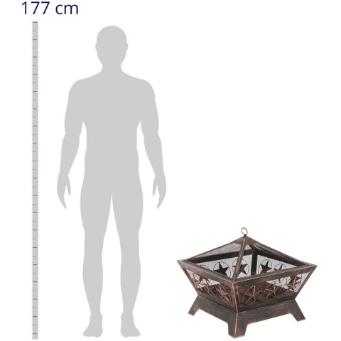 PALENISKO OGRODOWE METALOWE Z POGRZEBACZEM 61 X 61 X 53 CM - BRĄZ PALENISKO OGRODOWE METALOWE Z POGRZEBACZEM 61 X 61 X 53 CM - BRĄZ