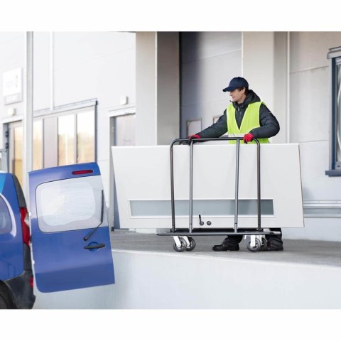 WÓZEK TRANSPORTOWY MAGAZYNOWY DO PRZEWOZU PŁYT DO 500 KG WÓZEK TRANSPORTOWY MAGAZYNOWY DO PRZEWOZU PŁYT DO 500 KG