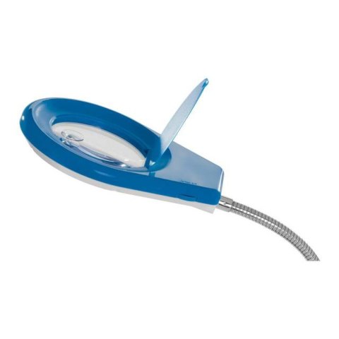 LAMPKA BIURKOWA LED BEZCIENIOWA ZE SZKŁEM POWIĘKSZAJĄCYM 5X/10X - NIEBIESKA LAMPKA BIURKOWA LED BEZCIENIOWA ZE SZKŁEM POWIĘKSZAJĄCYM 5X/10X - NIEBIESKA
