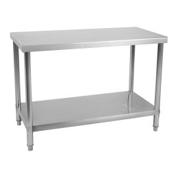 STÓŁ BLAT ROBOCZY DO KUCHNI CENTRALNY Z PÓŁKĄ STAL NIERDZEWNA 100 X 60CM