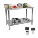 STÓŁ BLAT ROBOCZY GASTRONOMICZNY PRZYŚCIENNY Z RANTEM STAL NIERDZEWNA 100X70CM