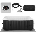 JACUZZI OGRODOWE DMUCHANE Z MASAŻEM 4 OSOBOWE 42C 600 L CZARNO-BIAŁE