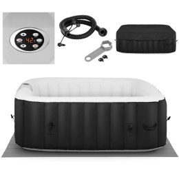JACUZZI OGRODOWE DMUCHANE Z MASAŻEM 4 OSOBOWE 42C 600 L CZARNO-BIAŁE