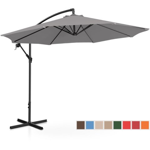 PARASOL OGRODOWY NA WYSIĘGNIKU OKRĄGŁY UCHYLNY ŚR. 300 CM CIEMNOSZARY PARASOL OGRODOWY NA WYSIĘGNIKU OKRĄGŁY UCHYLNY ŚR. 300 CM CIEMNOSZARY