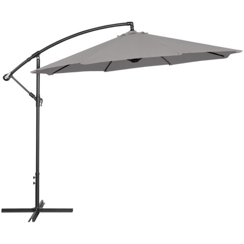 PARASOL OGRODOWY NA WYSIĘGNIKU OKRĄGŁY UCHYLNY ŚR. 300 CM CIEMNOSZARY PARASOL OGRODOWY NA WYSIĘGNIKU OKRĄGŁY UCHYLNY ŚR. 300 CM CIEMNOSZARY