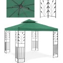 PAWILON OGRODOWY ALTANA Z ORNAMENTEM SKŁADANA 3 X 3 X 2.6 M ZIELONY