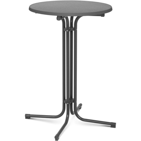 STÓŁ STOLIK BAROWY OKRĄGŁY WYSOKI SKŁADANY ŚR. 70 CM WYS. 110 CM SZARY STÓŁ STOLIK BAROWY OKRĄGŁY WYSOKI SKŁADANY ŚR. 70 CM WYS. 110 CM SZARY