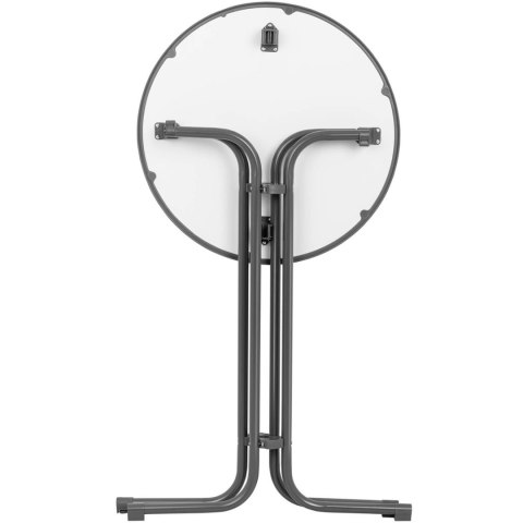 STÓŁ STOLIK BAROWY OKRĄGŁY WYSOKI SKŁADANY ŚR. 70 CM WYS. 110 CM SZARY STÓŁ STOLIK BAROWY OKRĄGŁY WYSOKI SKŁADANY ŚR. 70 CM WYS. 110 CM SZARY