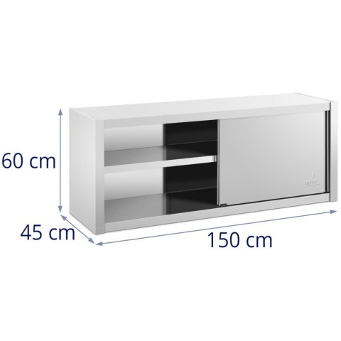 SZAFA ŚCIENNA GASTRONOMICZNA Z DRZWIAMI PRZESUWANYMI STAL 150 X 45 X 60 CM SZAFA ŚCIENNA GASTRONOMICZNA Z DRZWIAMI PRZESUWANYMI STAL 150 X 45 X 60 CM