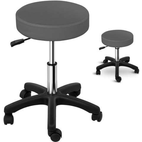 TABORET STOŁEK KOSMETYCZNY OBROTOWY NA KÓŁKACH PHYSA AVERSA - SZARY TABORET STOŁEK KOSMETYCZNY OBROTOWY NA KÓŁKACH PHYSA AVERSA - SZARY