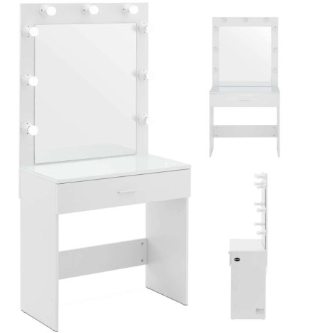 TOALETKA KOSMETYCZNA Z LUSTREM I OŚWIETLENIEM 80 X 40 X 160 CM TOALETKA KOSMETYCZNA Z LUSTREM I OŚWIETLENIEM 80 X 40 X 160 CM