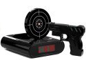 PISTOLET LASEROWY Z TARCZĄ BUDZIK ZEGAREK CZARNY
