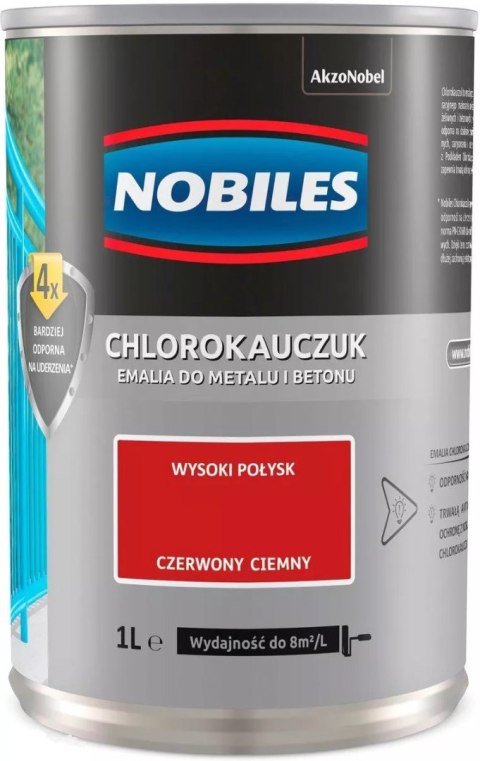 NOBILES EMALIA CHLOROKAUCZUKOWA CZERWONA JASNA 0.9L NOBILES EMALIA CHLOROKAUCZUKOWA CZERWONA JASNA 0.9L