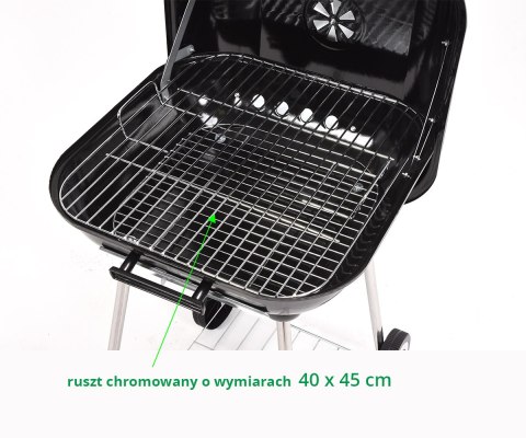 GRILL OGRODOWY Z POKRYWĄ, RUSZT 40*45CM. GRILL OGRODOWY Z POKRYWĄ, RUSZT 40*45CM.