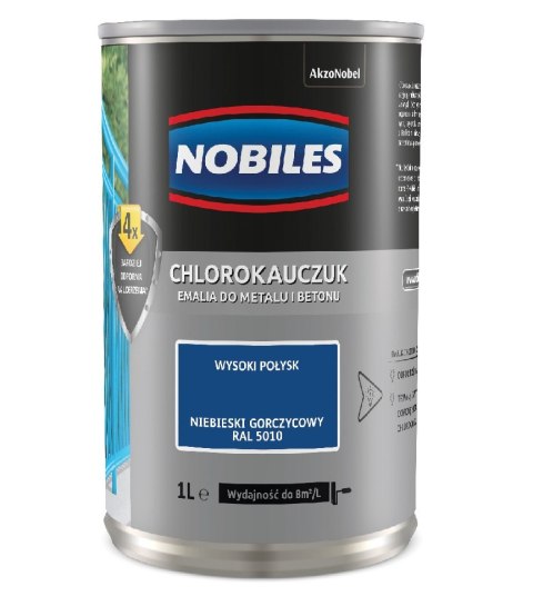 NOBILES EMALIA CHLOROKAUCZUKOWA NIEBIESKA RAL 5010 0.9L NOBILES EMALIA CHLOROKAUCZUKOWA NIEBIESKA RAL 5010 0.9L