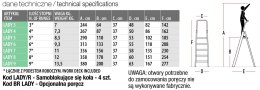 DRABINA LADY4, ALUMINIOWA PROFESJONALNA 4 STOPNIE