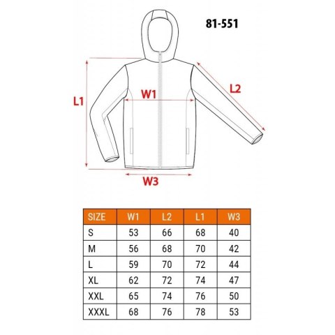 KURTKA SOFTSHELL Z KAPTUREM ODPINANYM, ROZMIAR M KURTKA SOFTSHELL Z KAPTUREM ODPINANYM, ROZMIAR M