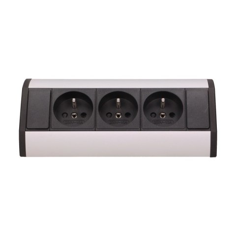 GNIAZDO MEBLOWE 3X2P+Z CZARNO-SREBRNE GNIAZDO MEBLOWE 3X2P+Z CZARNO-SREBRNE
