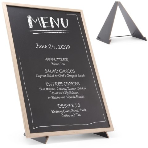 TABLICA INFORMACYJNA REKLAMOWA MENU Z PODSTAWĄ PODPÓRKĄ 40X60 CM - HENDI 664131 TABLICA INFORMACYJNA REKLAMOWA MENU Z PODSTAWĄ PODPÓRKĄ 40X60 CM - HENDI 664131
