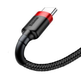 WYTRZYMAŁY NYLONOWY KABEL PRZEWÓD USB USB-C QC3.0 2A 3M CZARNO-CZERWONY
